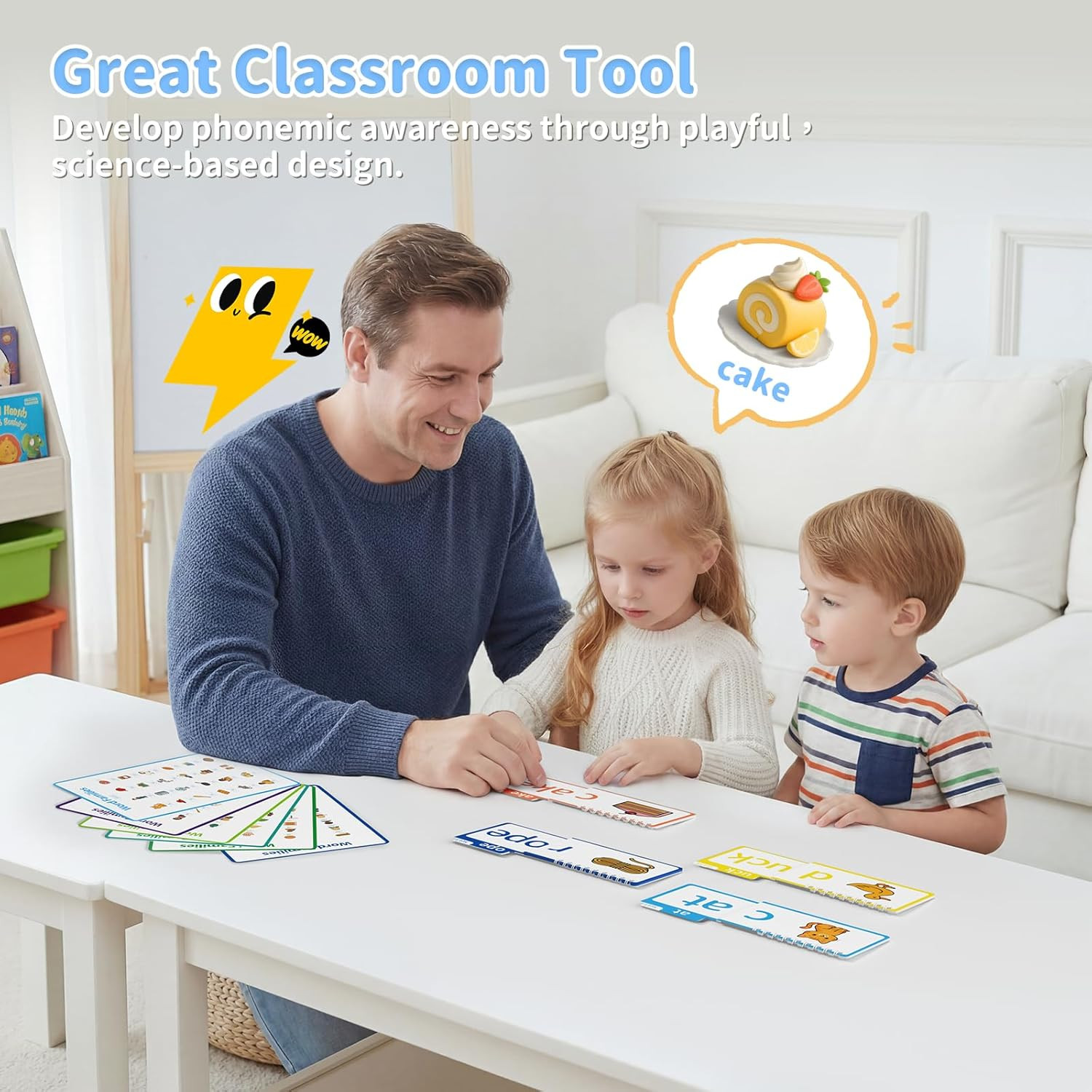 Phonics Flash Cards & Word Family Build Book Fun Kids Flip Books | 40 Phonics Fl