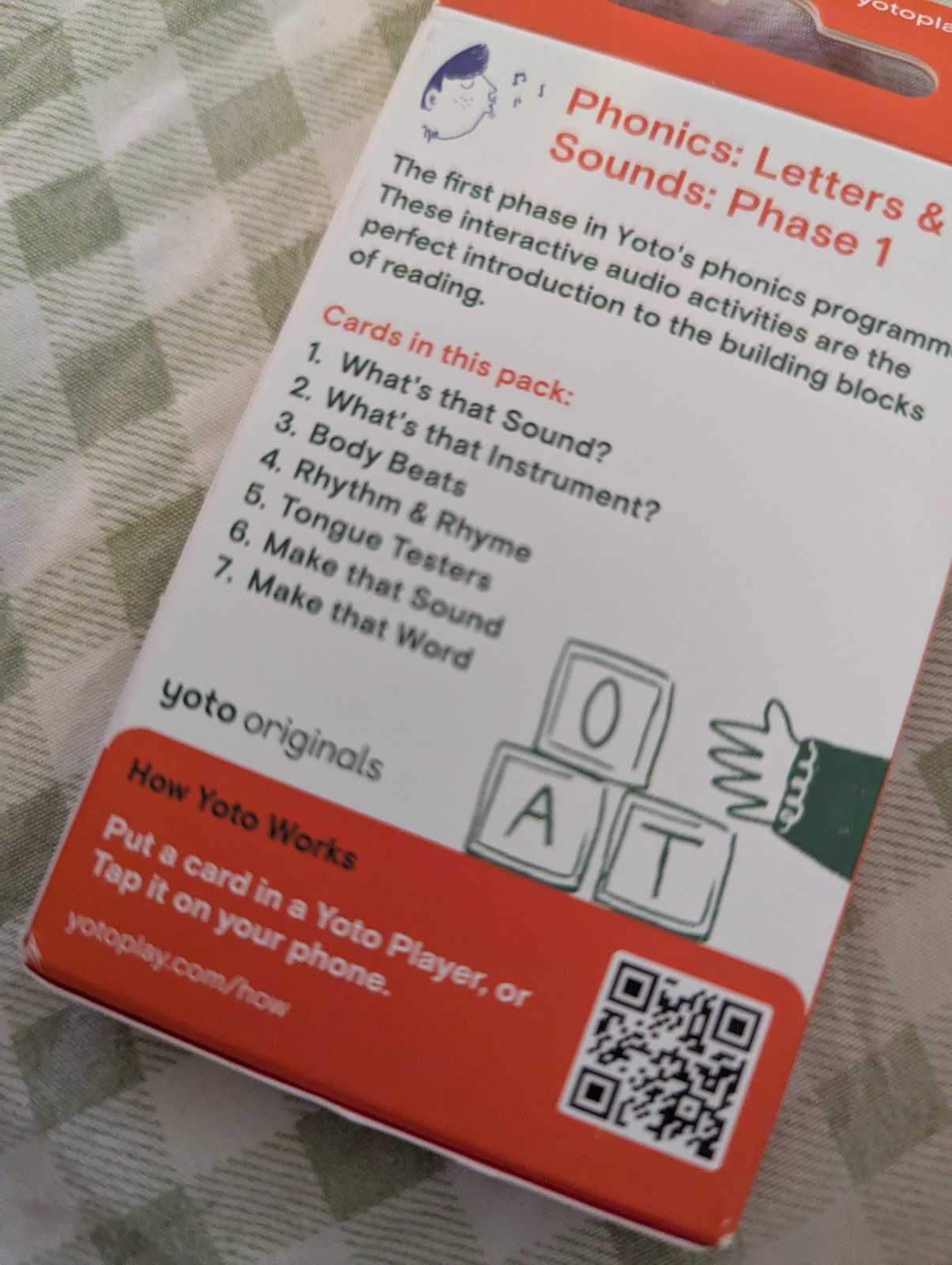 New Yoto Cards Phonics Letters & Sounds: Phase 1, 7 Cards Educational