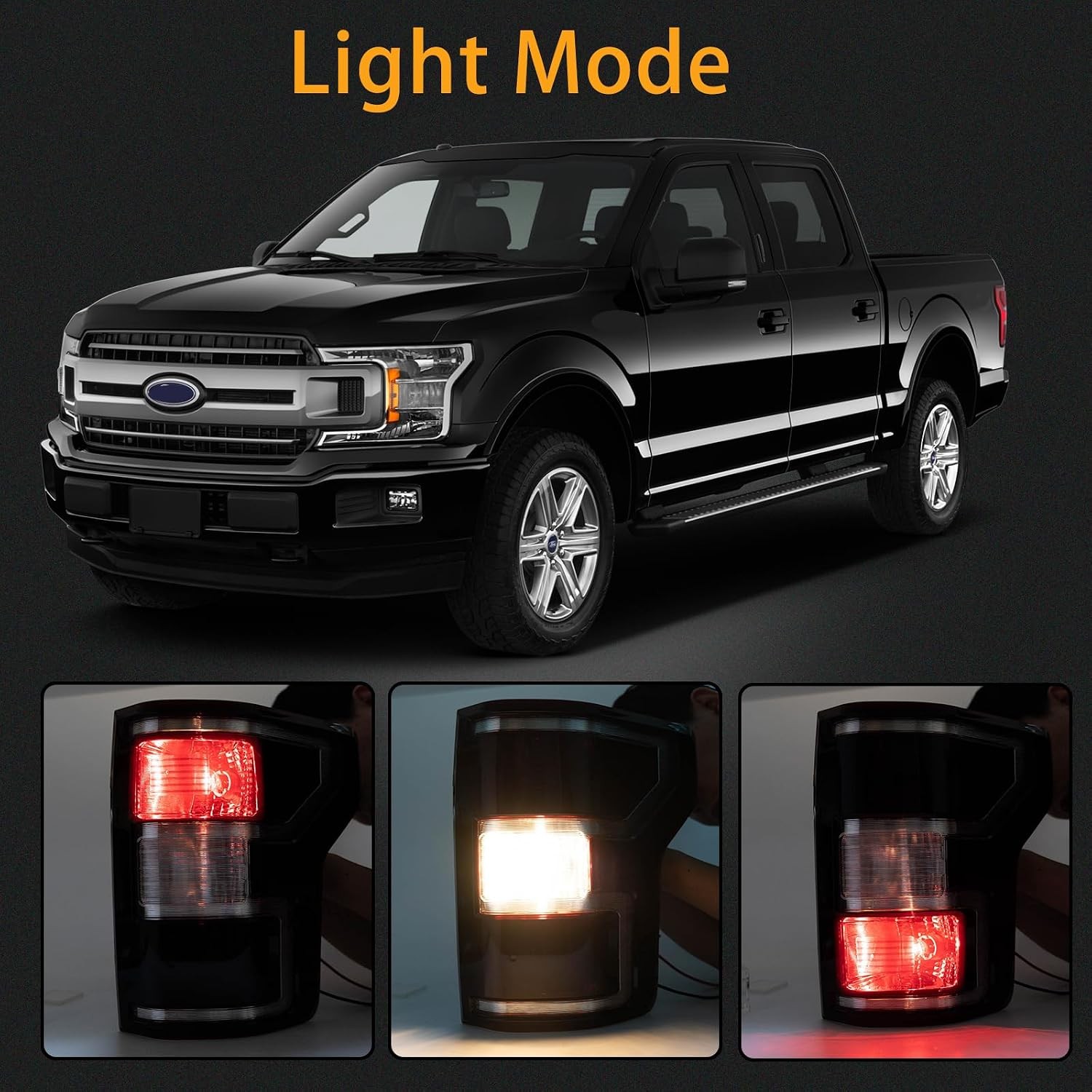 Smoke Rear Brake Light for Ford F150 2018-2020 Halogen