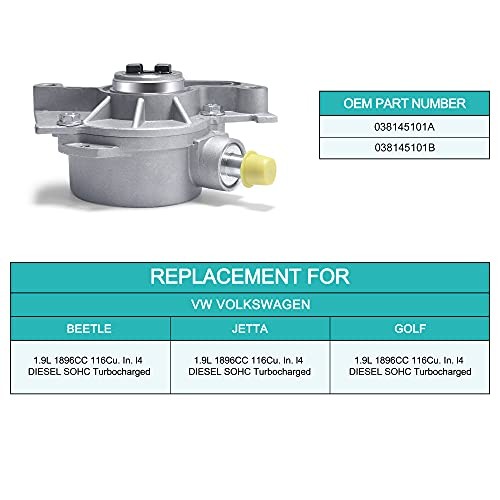 AULINK Brake Vacuum Pump 038145101B OE Replacement for 1999-2004 Volkswagen VW