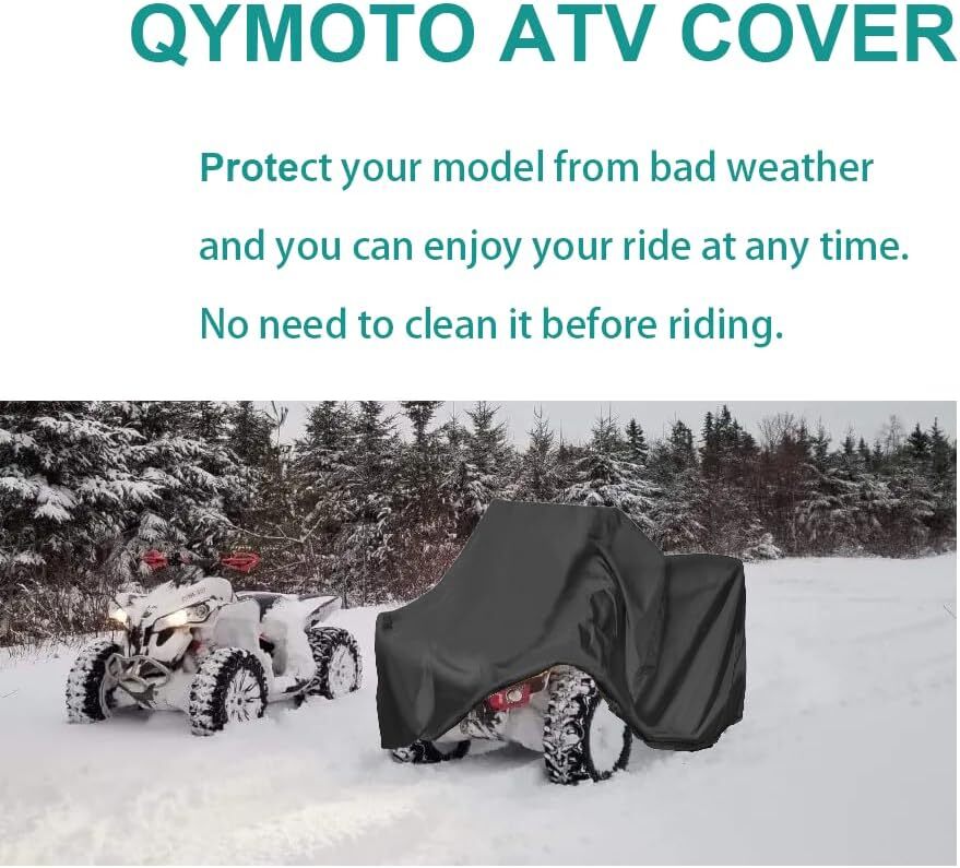 Large 2-UP ATV Cover QYMOTO 4 Wheeler Quad Bike Storage Cover Heavy Duty 420D