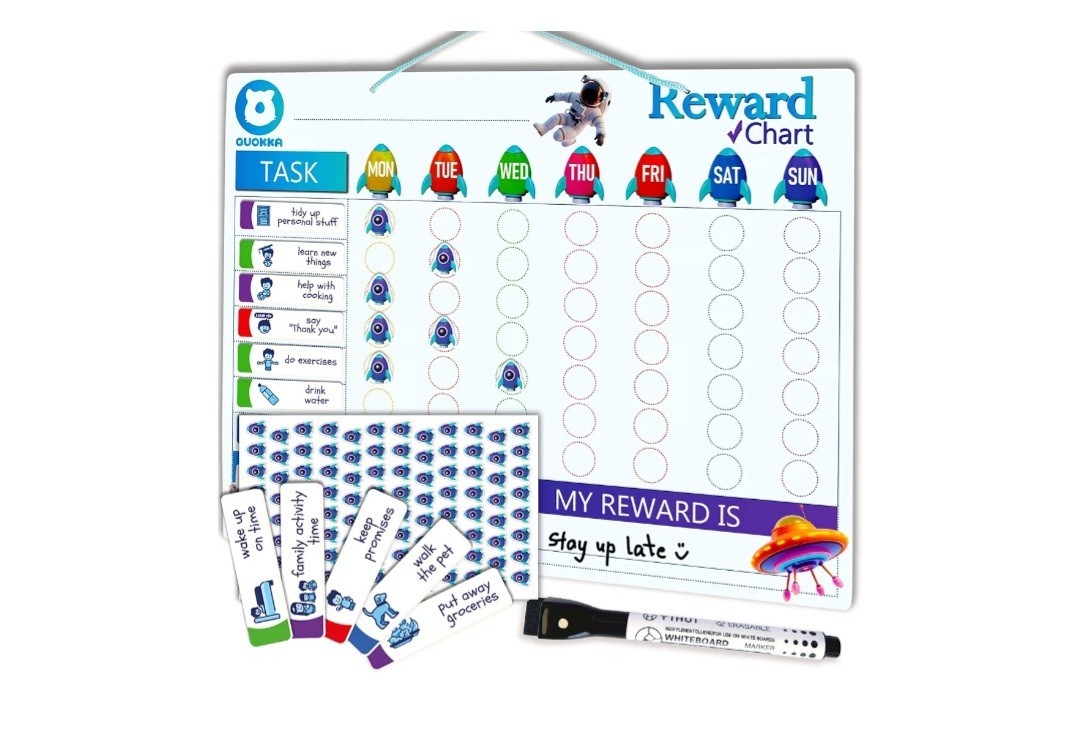 QUOKKA Magnetic Behavior Chore Chart for Kids at Home – Gift Reward Visual Sc…