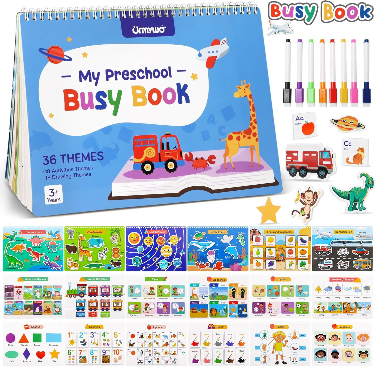 Busy Book for Toddlers – Preschool Learning Activities 36 Themes Learning