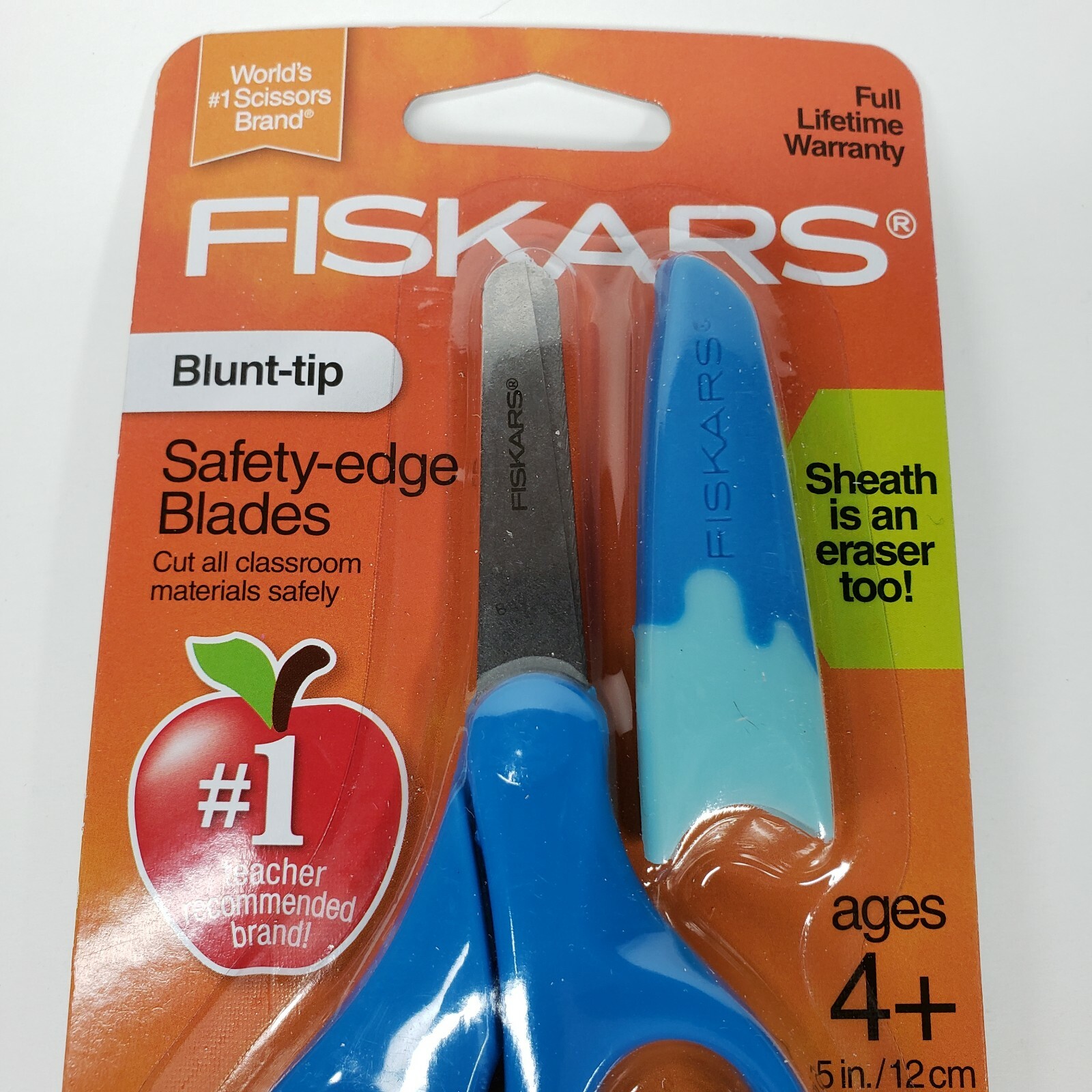 Scissors +4 Ages Fiskars Safety Blunt-tip Edge Blade Scissors with Sheath