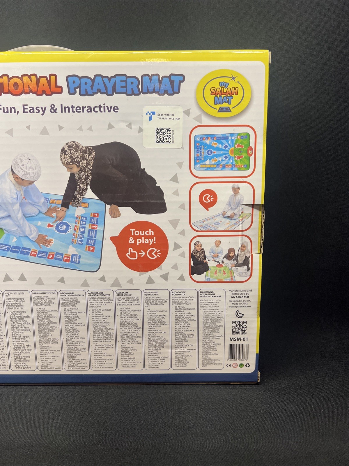 Educational Prayer Mat SALAH 15 different languages 36 Sensitive Keys NEW SEALED
