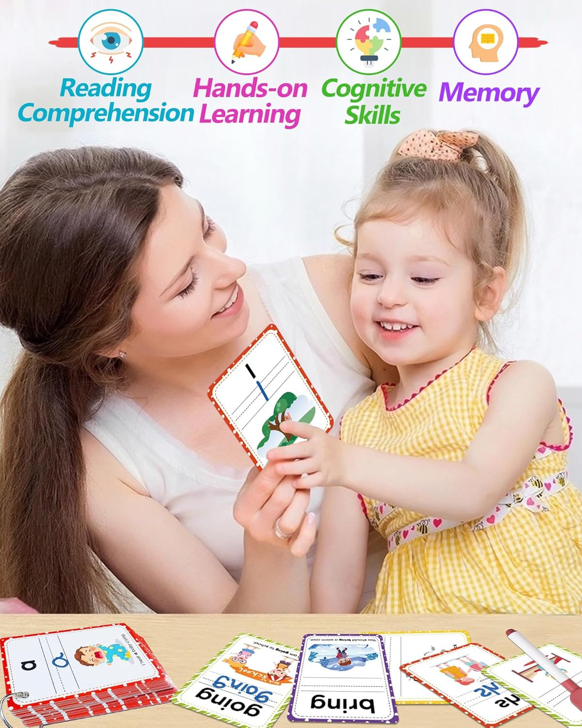 Sight Words Flash Cards Kindergarten, 250 Dolch Sight Word Writing Reading Spell
