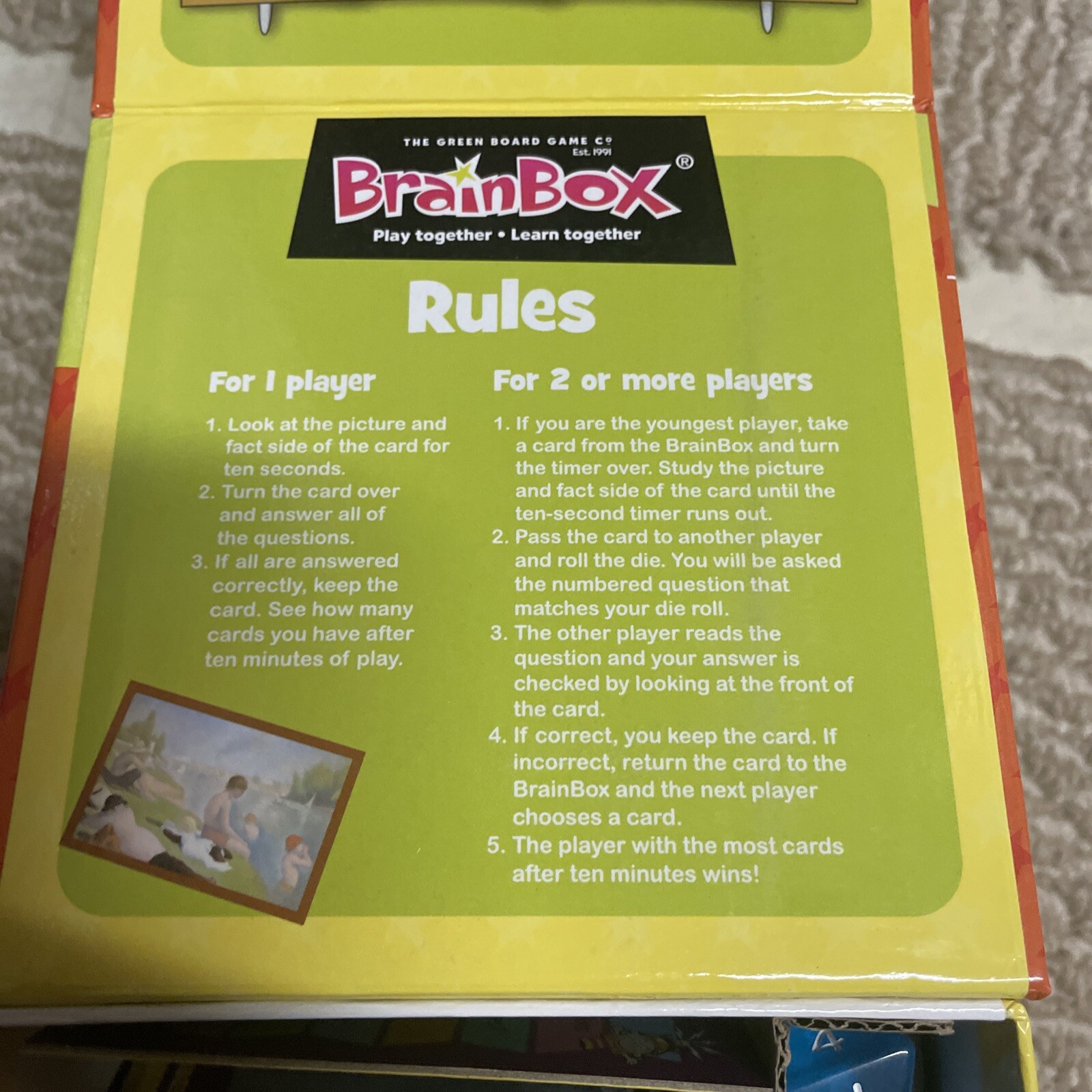 Brain Box Art Game. 2011. Ages 8+, Rare Discontinued. Mind Ware Memory Game