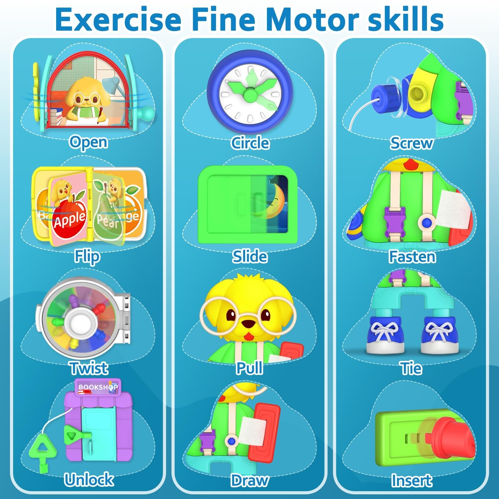 Toddler Toys for 1-2 Year Old Boy, Musical Montessori Busy Board, Early Educa…