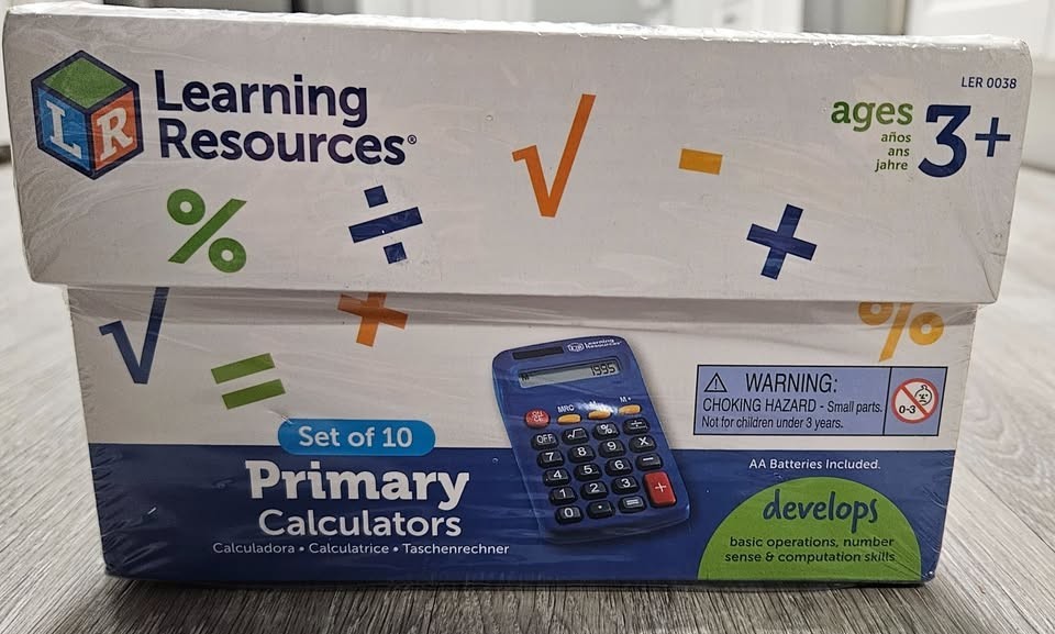 Learning Resources Set Of 10 Primary Calculators Blue Brand New