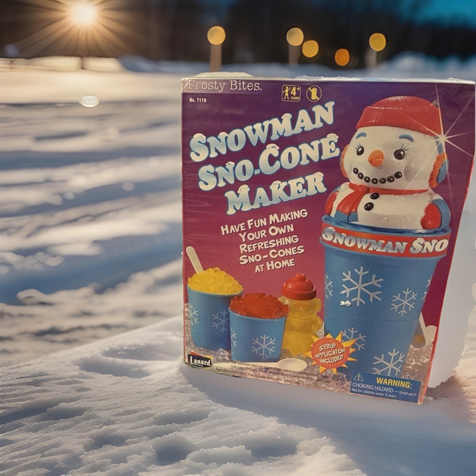 Vintage Frosty Bites Snowman Sno-Cone Maker – Sealed and New in Box! Circa 1990s