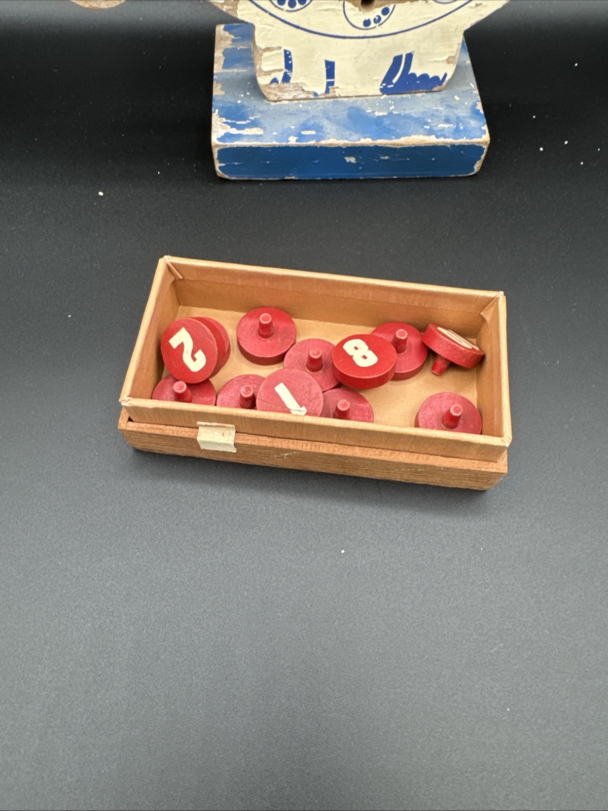 Vintage 1930/40’s Analog Teaching Wooden Clock Removable Pegs. Folk Art. (T13)