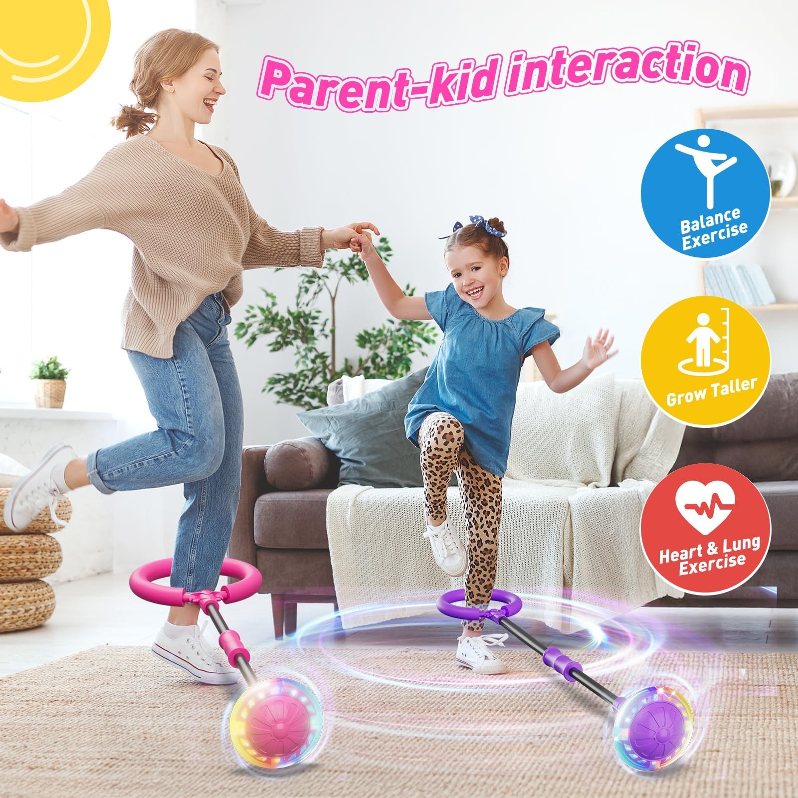 Flooyes Skip Ball for Kids, Ankle Skip Ball Toy with Counter, Timer and Cal C…