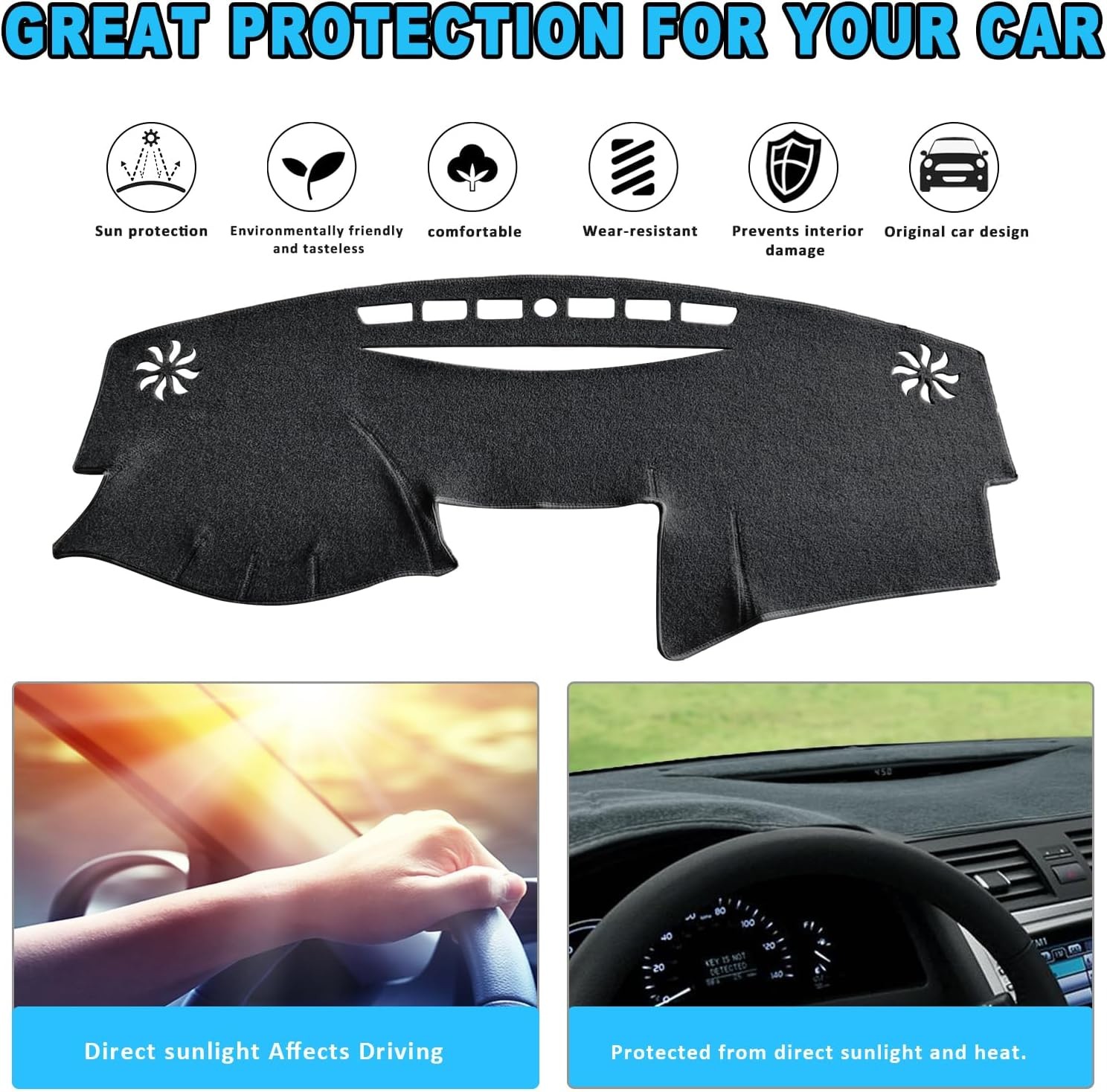 POSAID for Toyota Camry Dash Cover 2011 2010 2009 2008 2007 Dashboard Cover M…