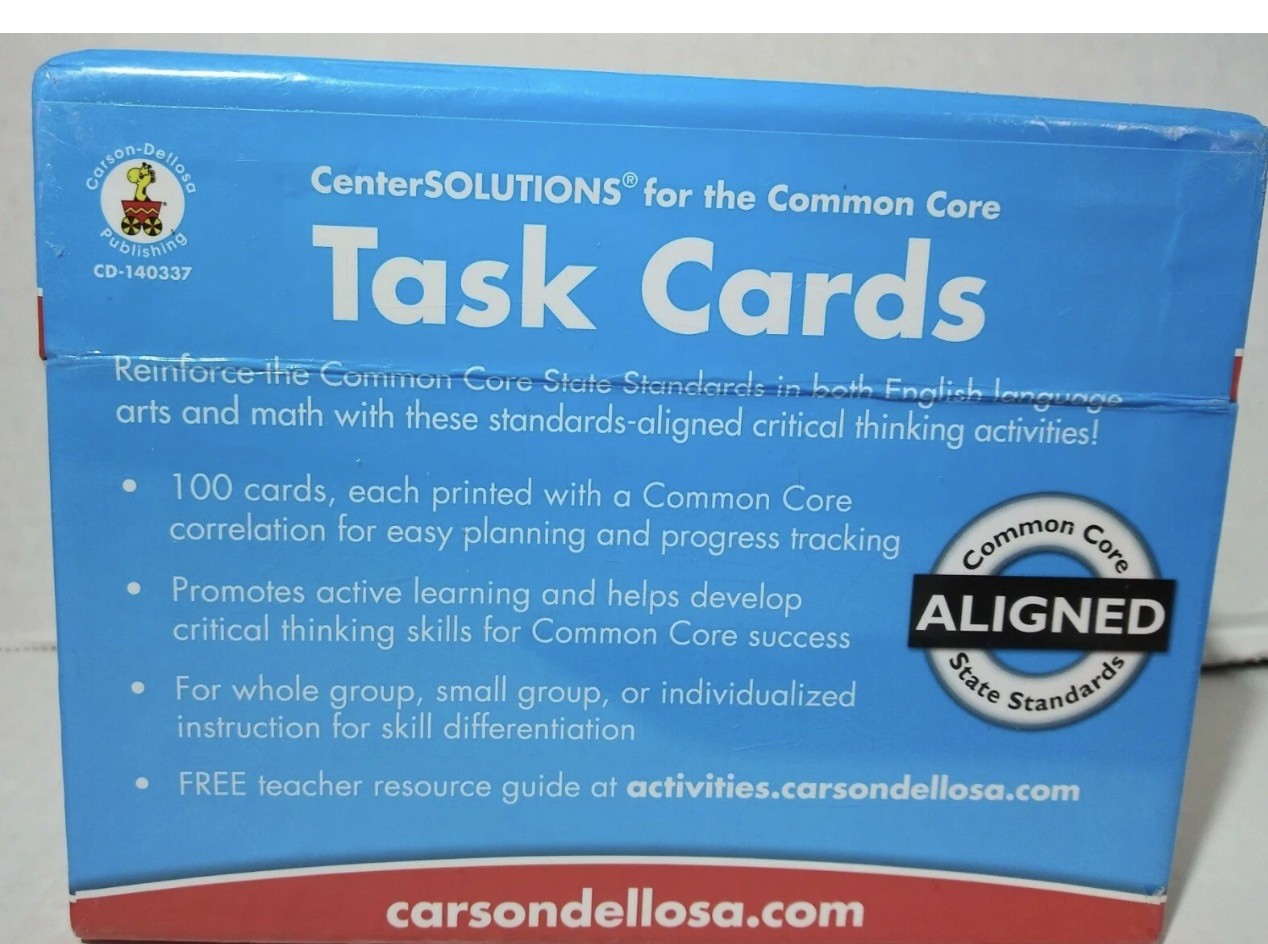 CarsonDellosa Task Cards Learning Cards Grade 5