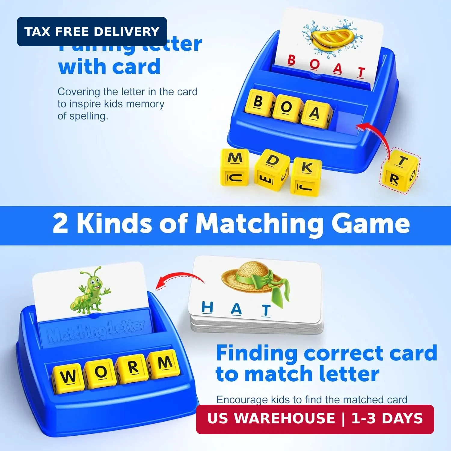 Learning Games for Kids Ages 3-8, Matching Letter Game for Kids Toys Ages 3-8 Ed
