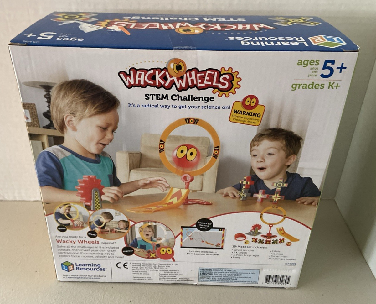 Learning Resources LER 9289 Wacky Wheels Stem Challenge Ages 5+ *NEW*
