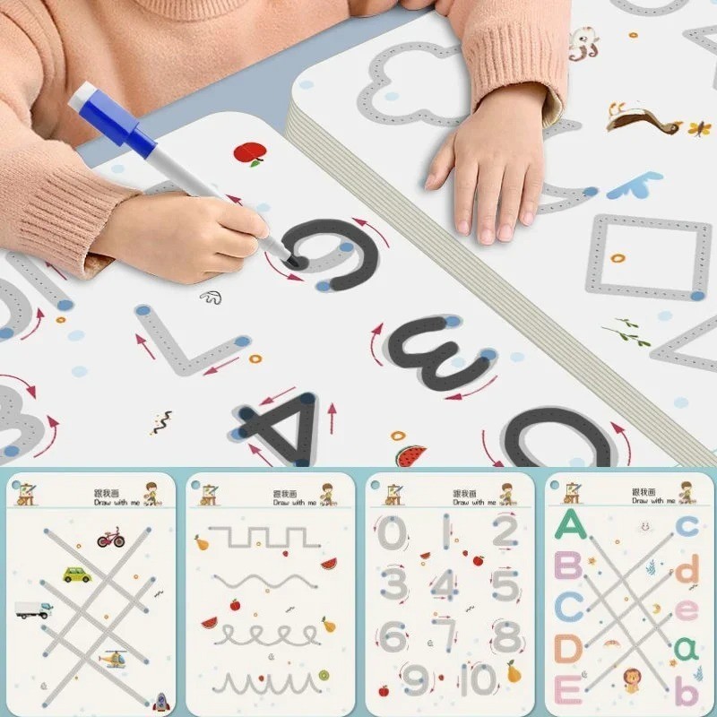 Children Magical Tracing Workbook Montessori Learning Educational for Kids