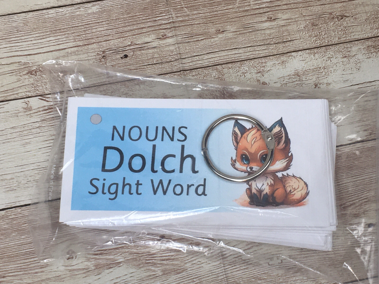 Literacy Learning Resource Dolch Nouns Word and Ring 95 Words