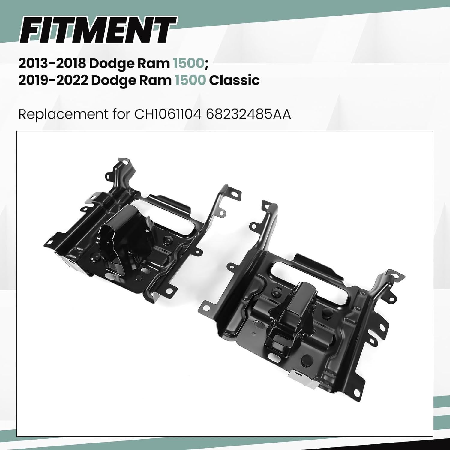 Front Bumper Bracket Compatible with 2013-2018 Ram 1500 and 2019-2022 Ram 1500