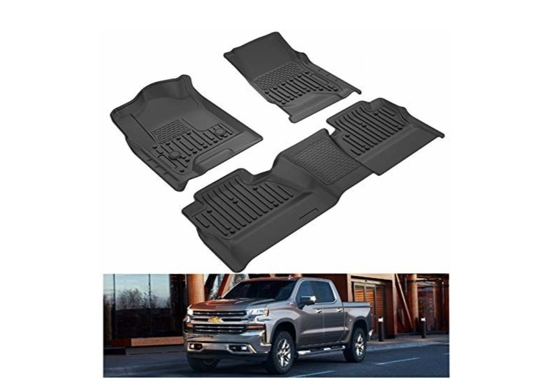 All Weather Floor Mats 2014-2018 for Chevy Silverado & GMC Sierra 1500, 2015-201