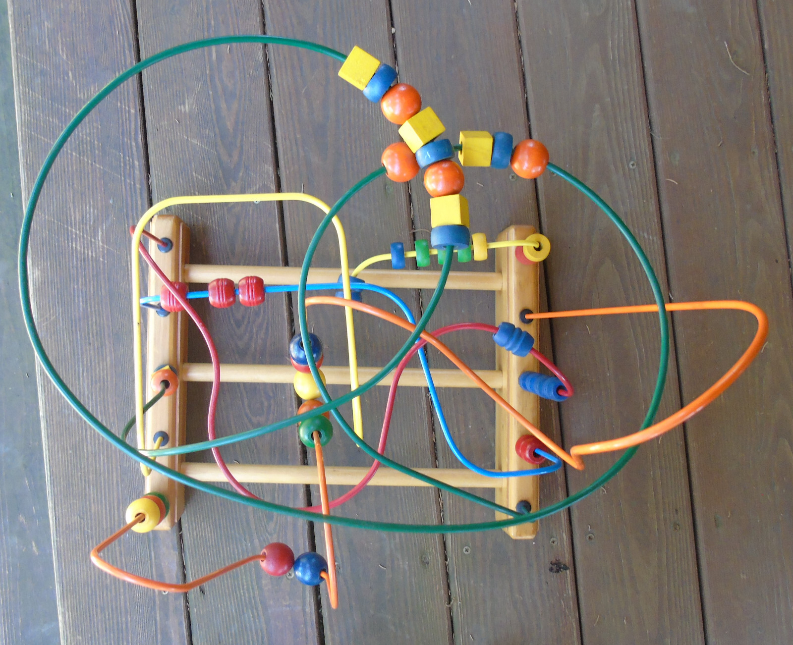 Vintage Metal Wood Anatex Rollercoaster Bead Maze Large Educational Activity Toy