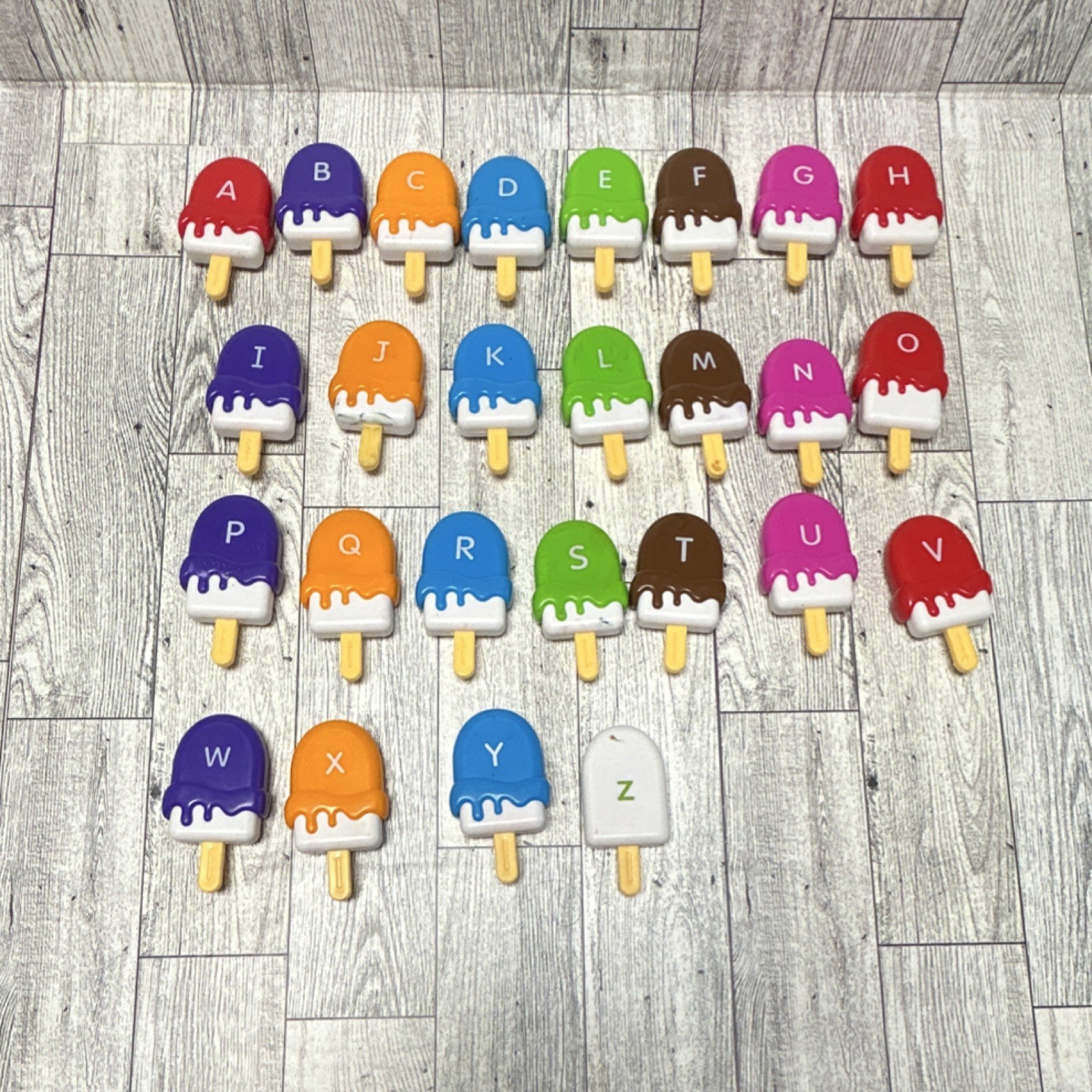 Alphabet Popsicle Educational Toy Set Uppercase Lowercase Letters Animal Names