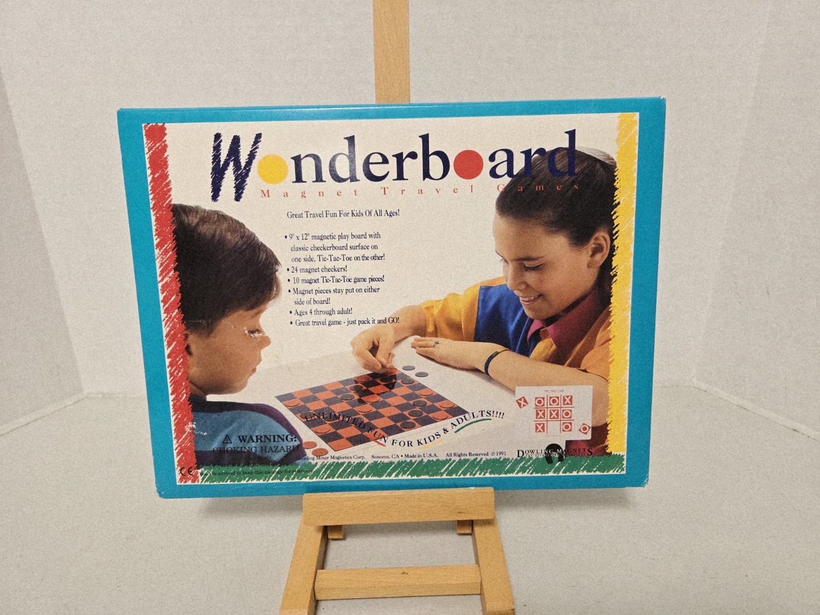 Dowling Magnets Wonderboard Checkers/Tic-Tac-Toe Magnetic Travel Playset – RARE