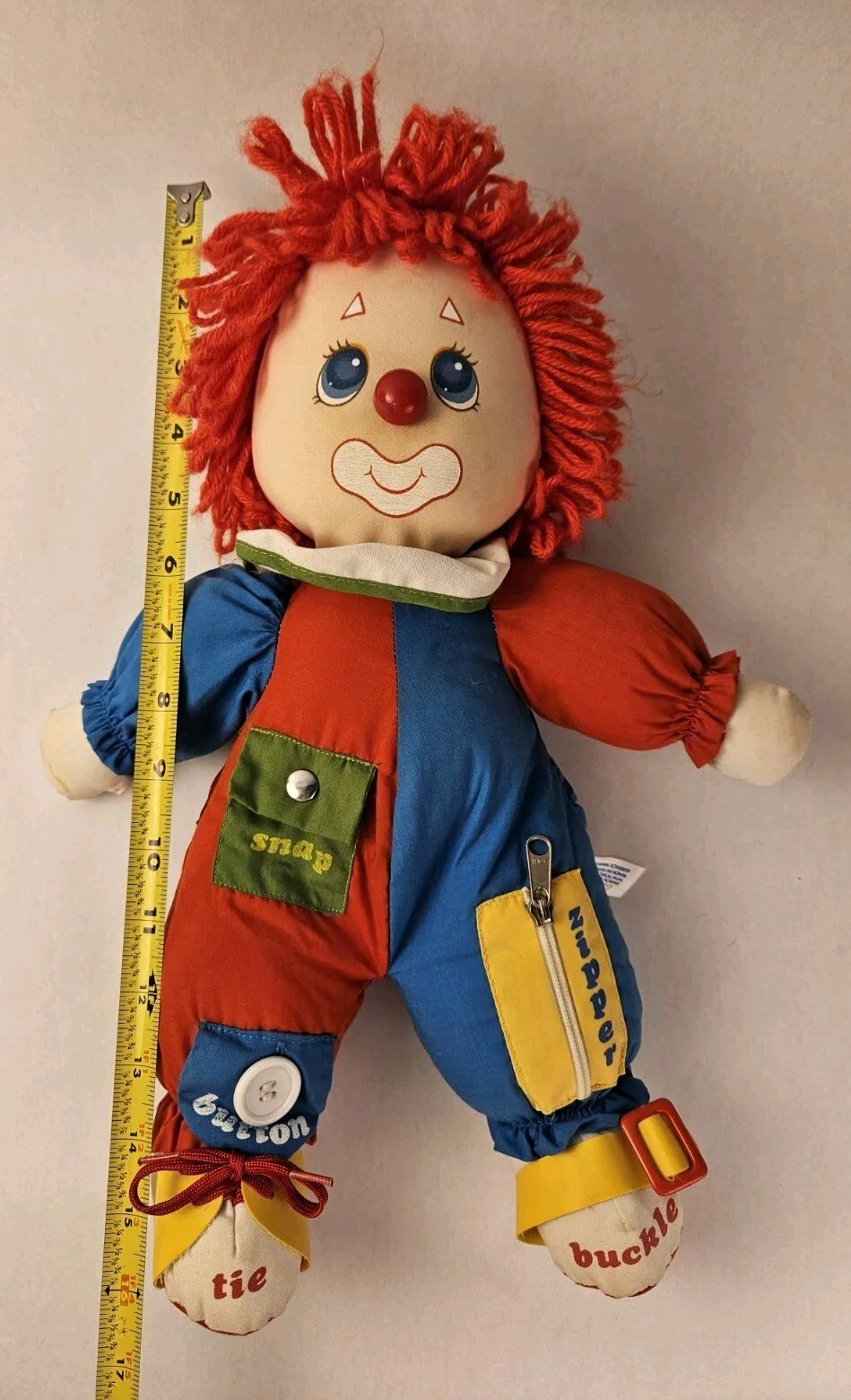 Vintage Doll 1983 American Greetings Amtoy 16” Learn to Dress Clown EUC VTG