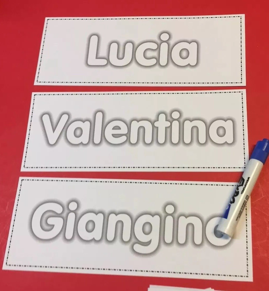 Wipe N Write CUSTOM Names Card – Laminated Card – PERSONALIZED FOR YOU CHILD