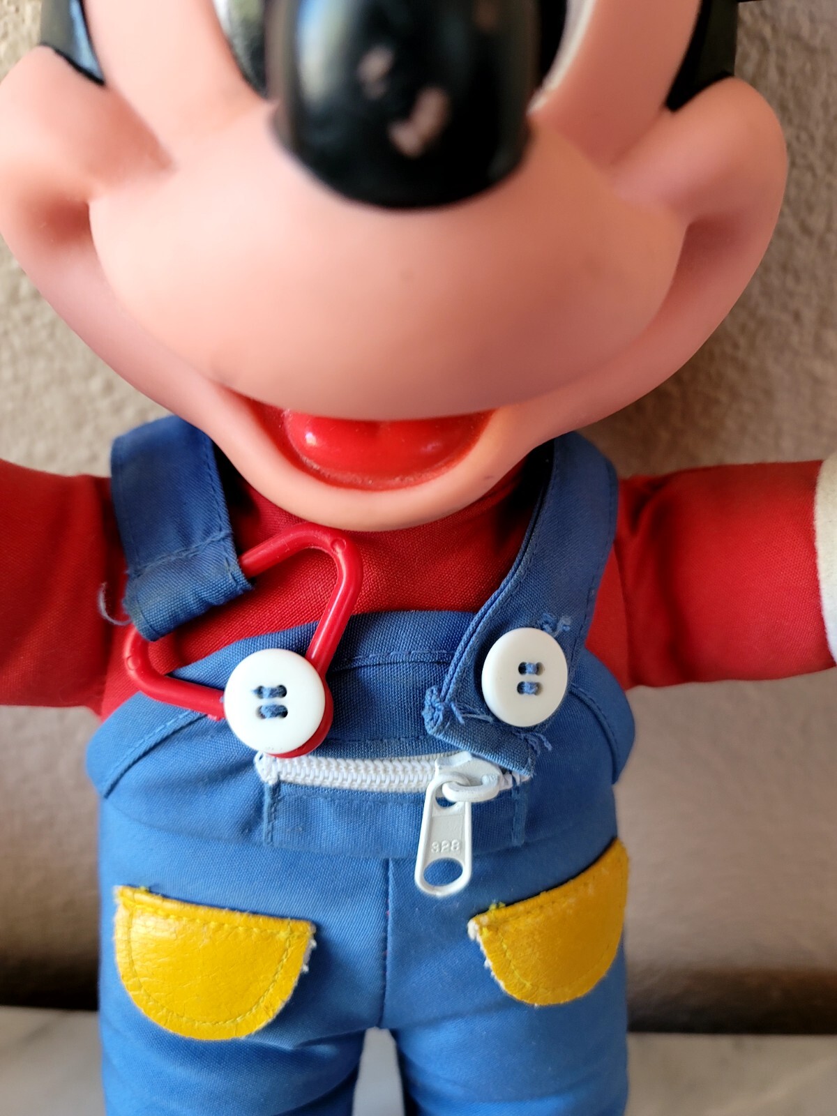 Mattel Vintage Disney Mickey Mouse Learn How to Dress Tie Buckle Doll Plush 80s