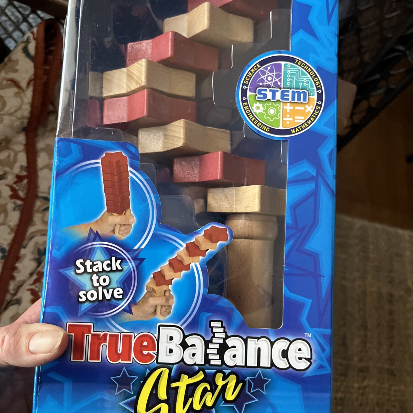 TRUE BALANCE STAR Handheld Wooden Coordination Toy STEM Motor Skills Fidget NEW