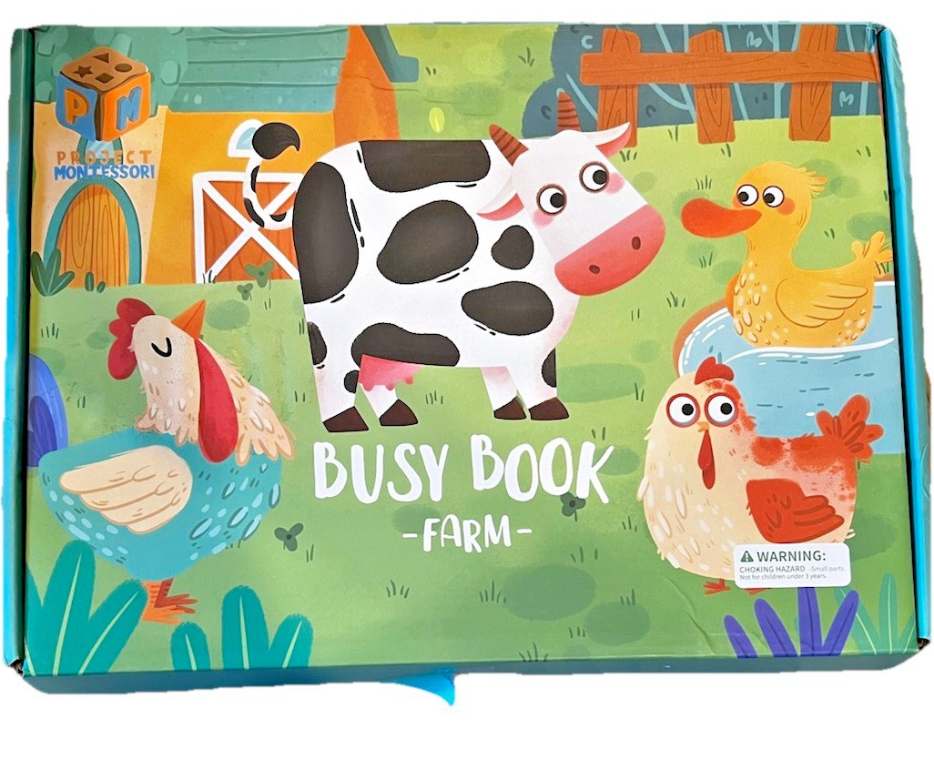 NEW Project Montessori Farm Busy Activity Book Kids Ages 3-4 Blue Multicolor