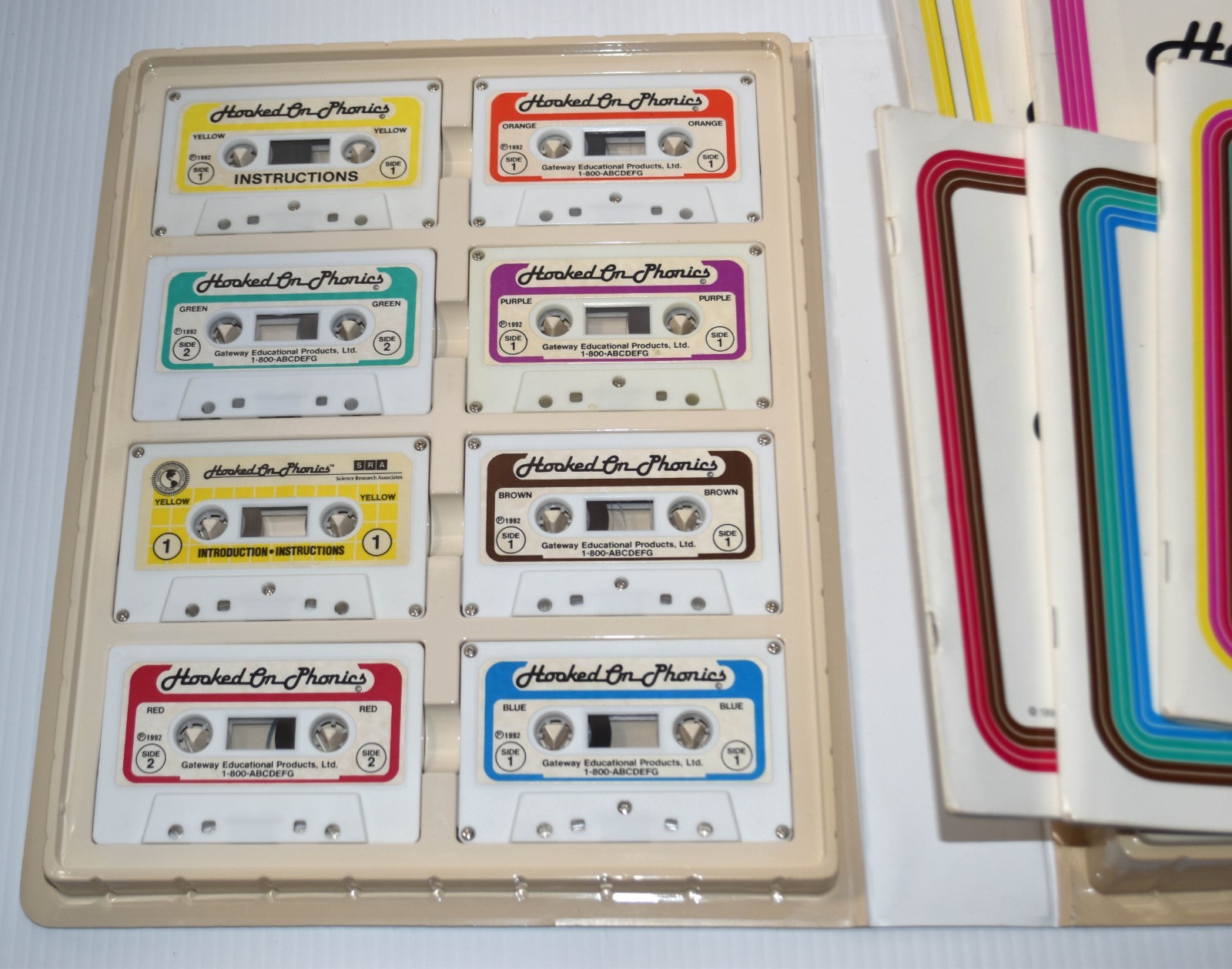 Vintage 90s HOOKED ON PHONICS COMPLETE Set CASSETTES + BOOKLETS