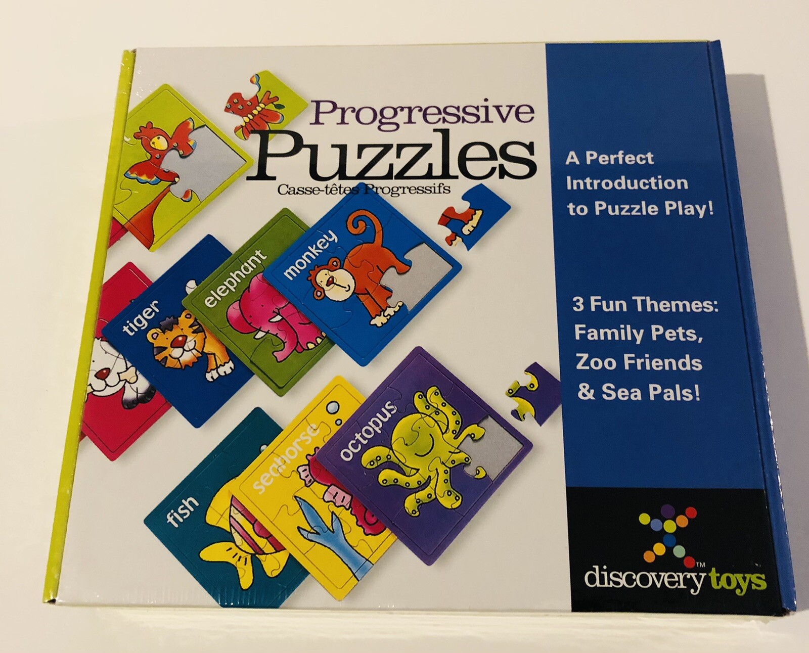 Discovery Toys PROGRESSIVE PUZZLES – Set of 9 – Pets, Zoo Friends & Sea