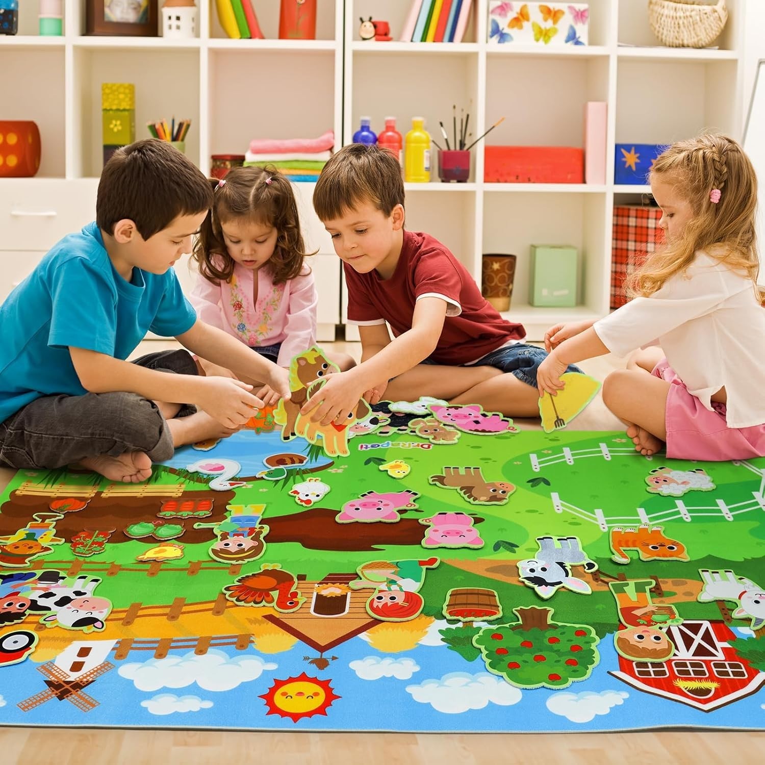 41-Piece Farm Animal Theme Interactive Felt Board – Fun Educational Toy for Kids