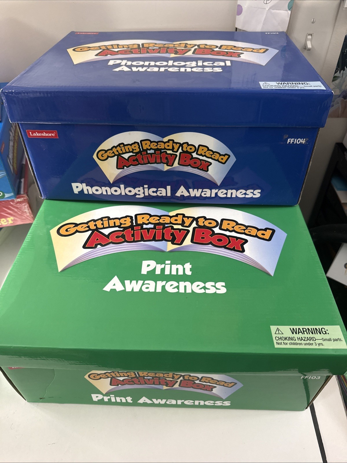 Lakeshore Activity Boxes Ages 3+, Getting Ready To Read, Phonological & Print ✅
