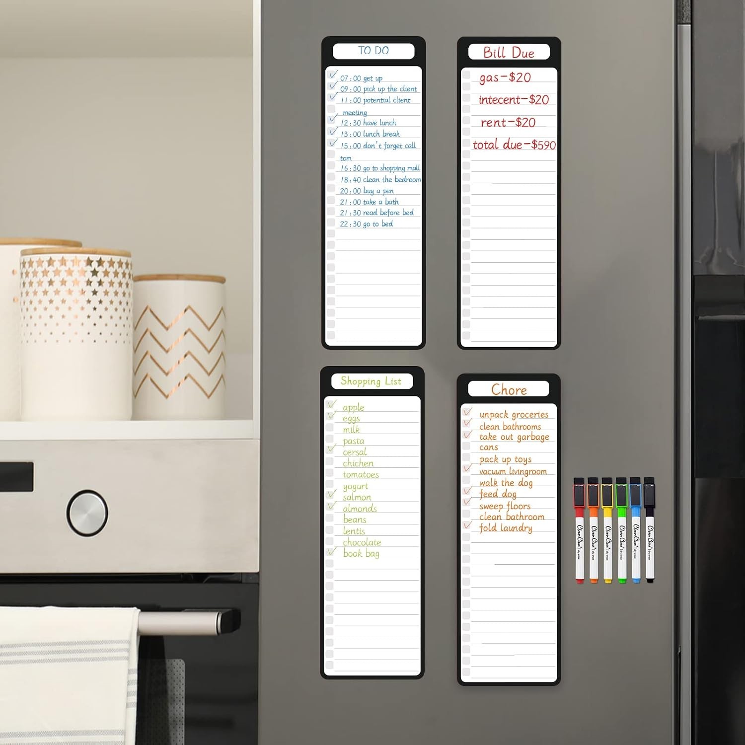 Magnetic Dry Erase List Board – 4″x12″ Multifunctional List Board for Fridge …