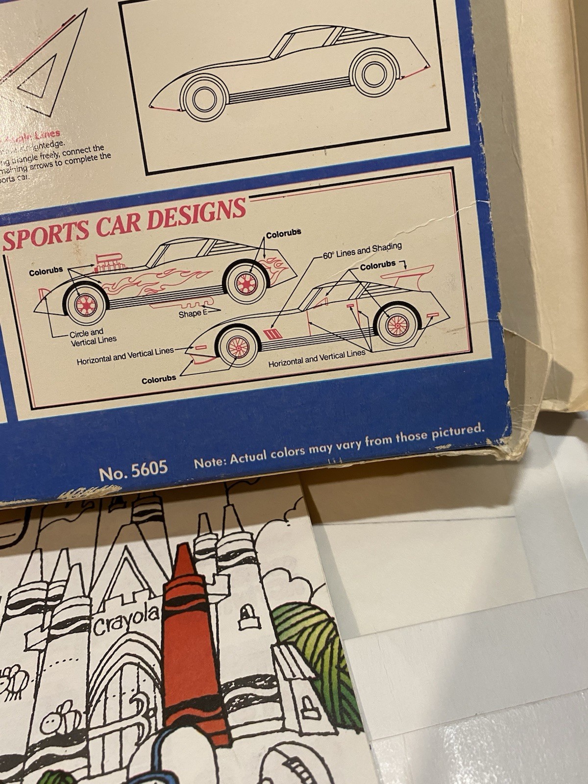 Vintage 80s Crayola Designer Kit for Vehicles #5605 1982 Cars, Trucks, Airplanes