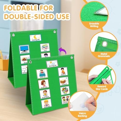 Visual Schedule Chart for Kids with Autism – Daily Routine Planner & Chore Board