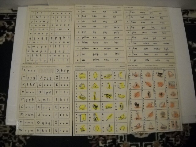Vintage Ideal Magic Cards Initial & Final Consonants 20 Laminated 2-Sided Cards
