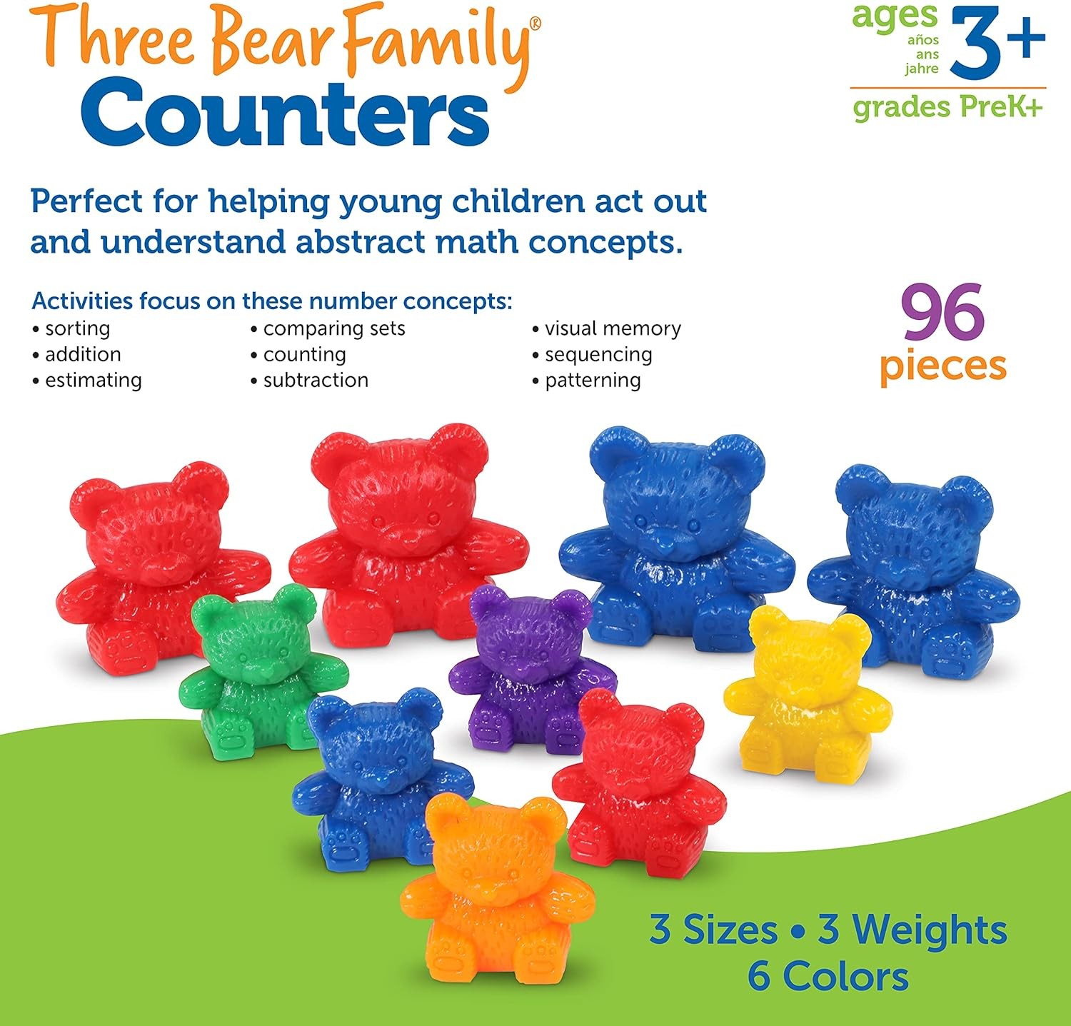 Learning Resources The Original Three Bear Family Basic Six Colour Rainbow Count