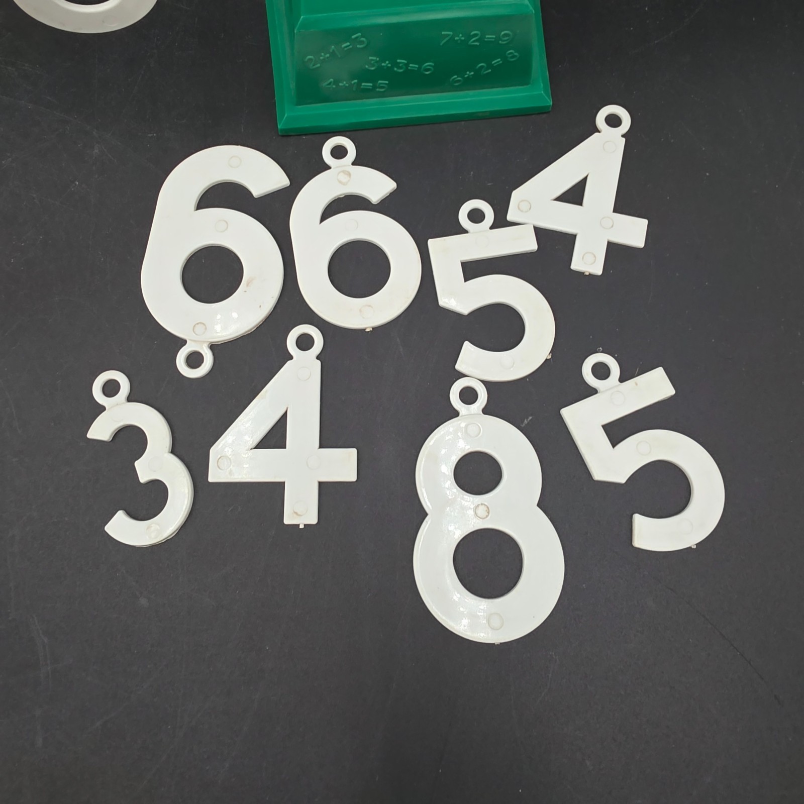 Vintage Banner Green & White Monkey Balance Counting Calculator
