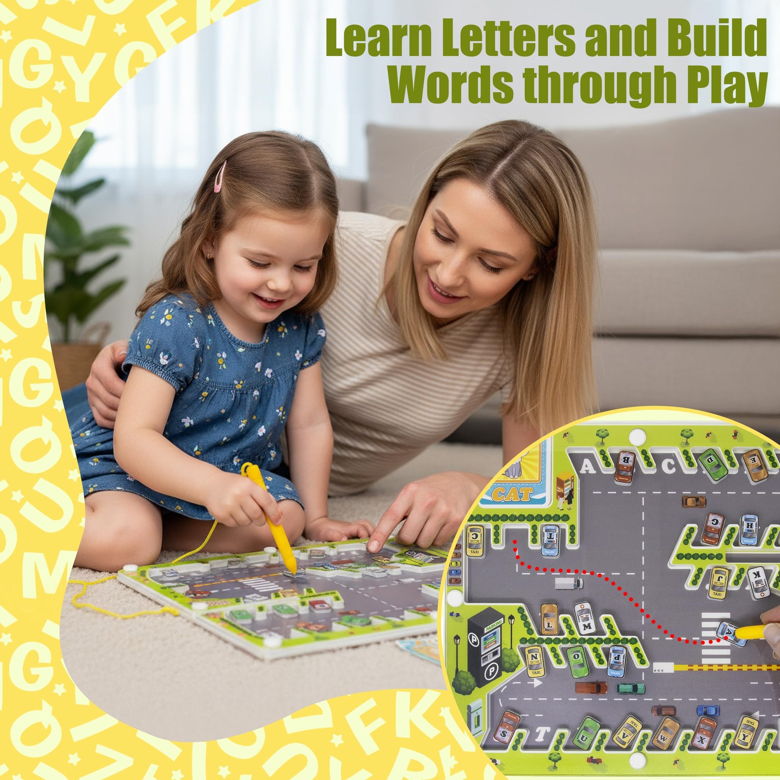 Magnetic Alphabet Maze Board, Preschool ABC Learning Toy with Magnetic Pen