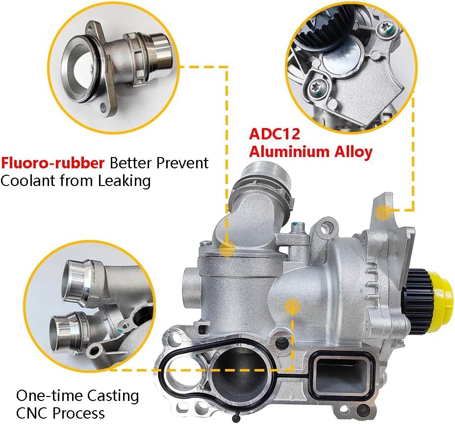 Engine Water Pump Thermostat Housing Assembly Aluminum Compatible with VW Passat