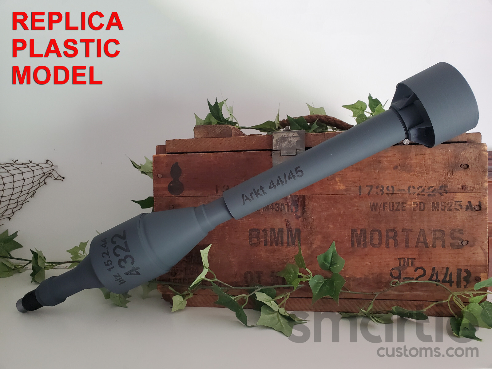 DUMMY 88mm RPzB GR.4322 Panzerschreck Rocket – Accurate Size Plastic Replica