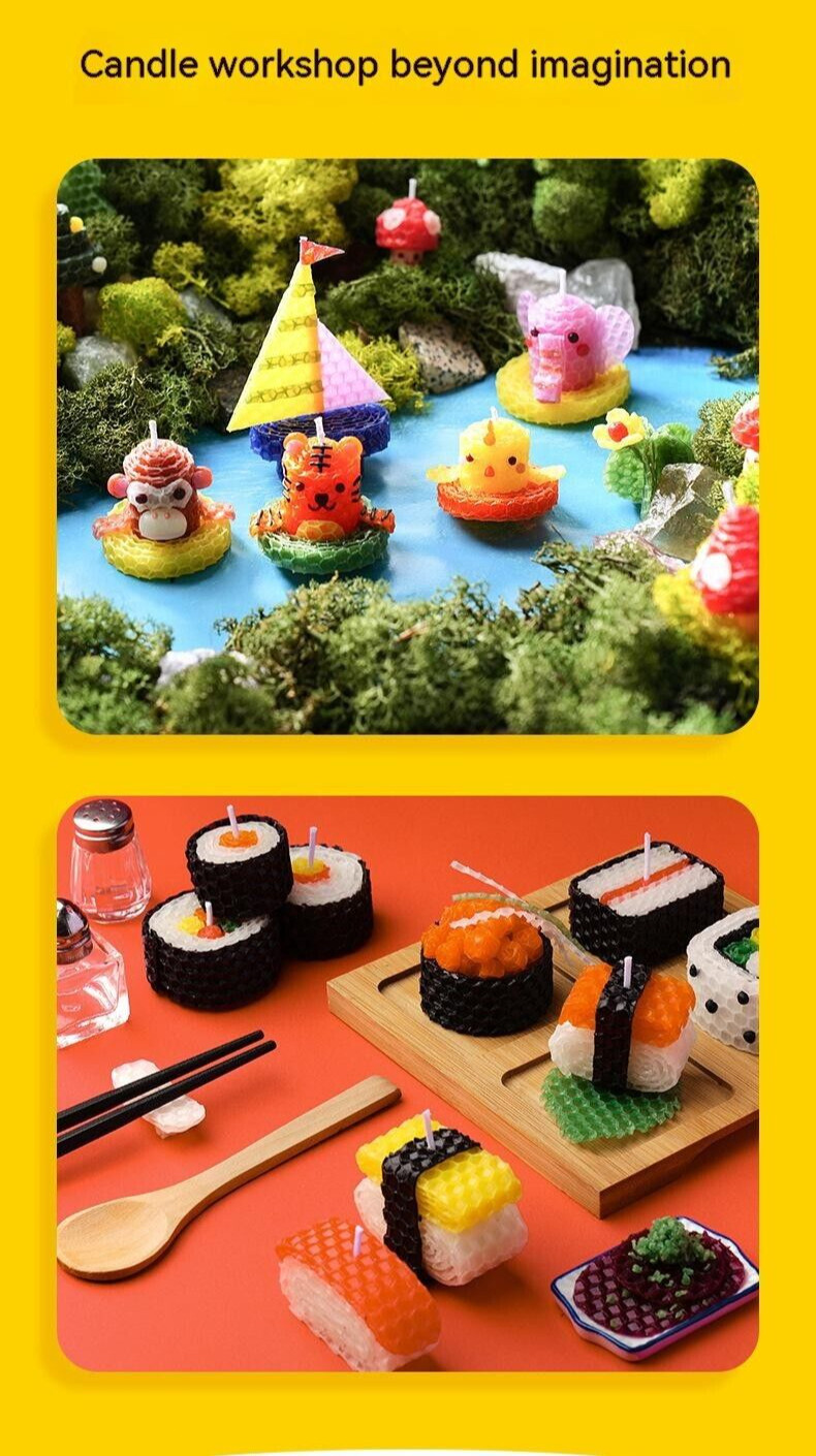 DIY Beeswax Candle Making Kit Colored Creative Wax Craft Educational Toy Gift AU