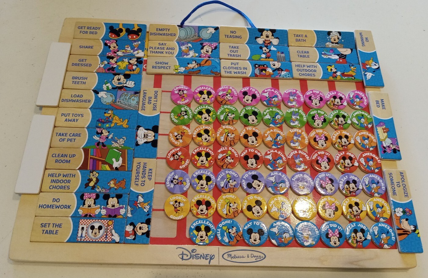 89 PC Disney Responsibility Chore Chart – Magnetic Mickey Mouse, Goofy, Donald *