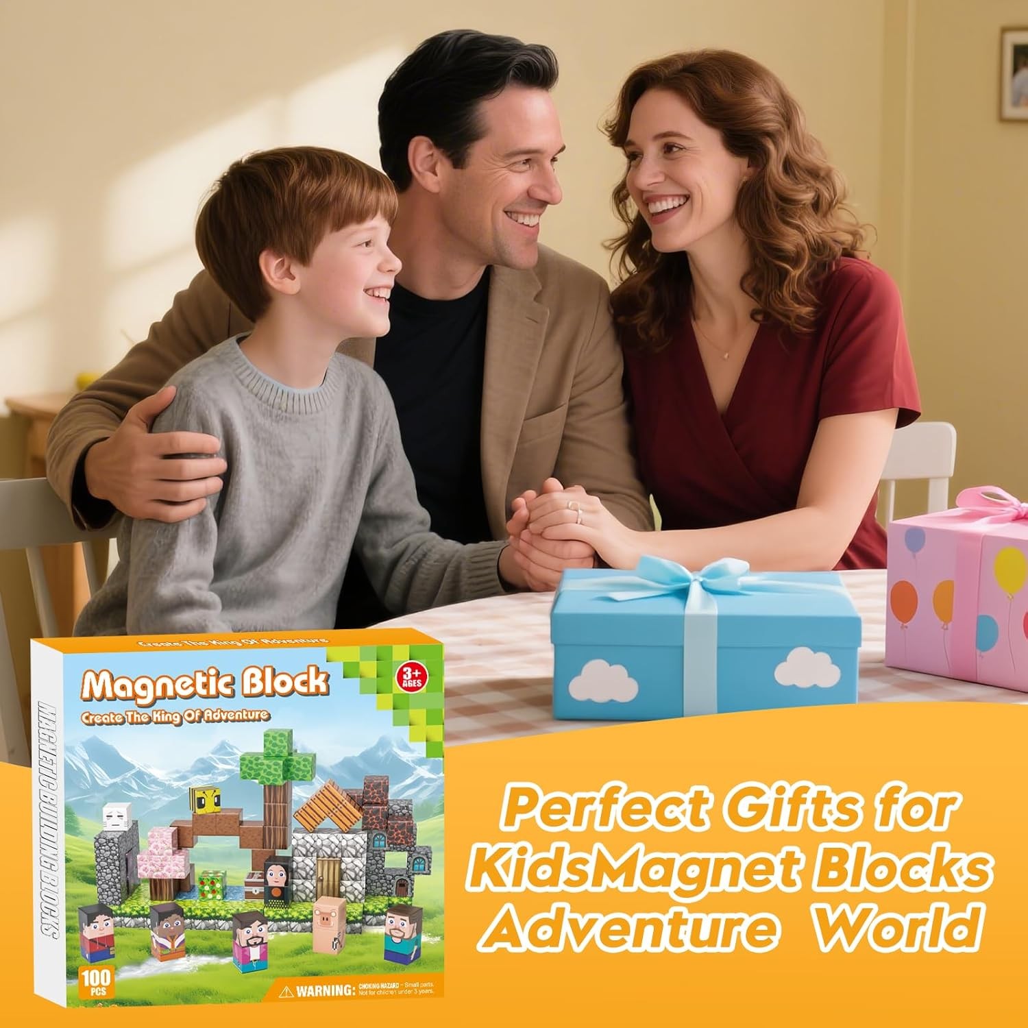 Magnetic Blocks, Magnetic Building Blocks Gryxpox, Magnet Tiles with Adventure W