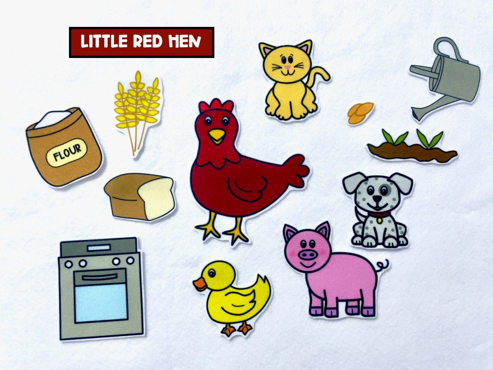 Little Red Hen Felt Story / Flannel Board Story, Kids Gifts, Pretend Play