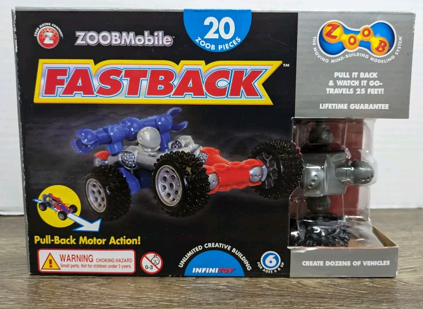 ZOOB MOBILE Fastback Racecar 20 Pieces Pull Back Motor Infinitoy 2011 – NEW